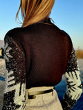 Maglione fiocco di neve nero e argento