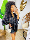 Tutina maniche a kimono a pois nera