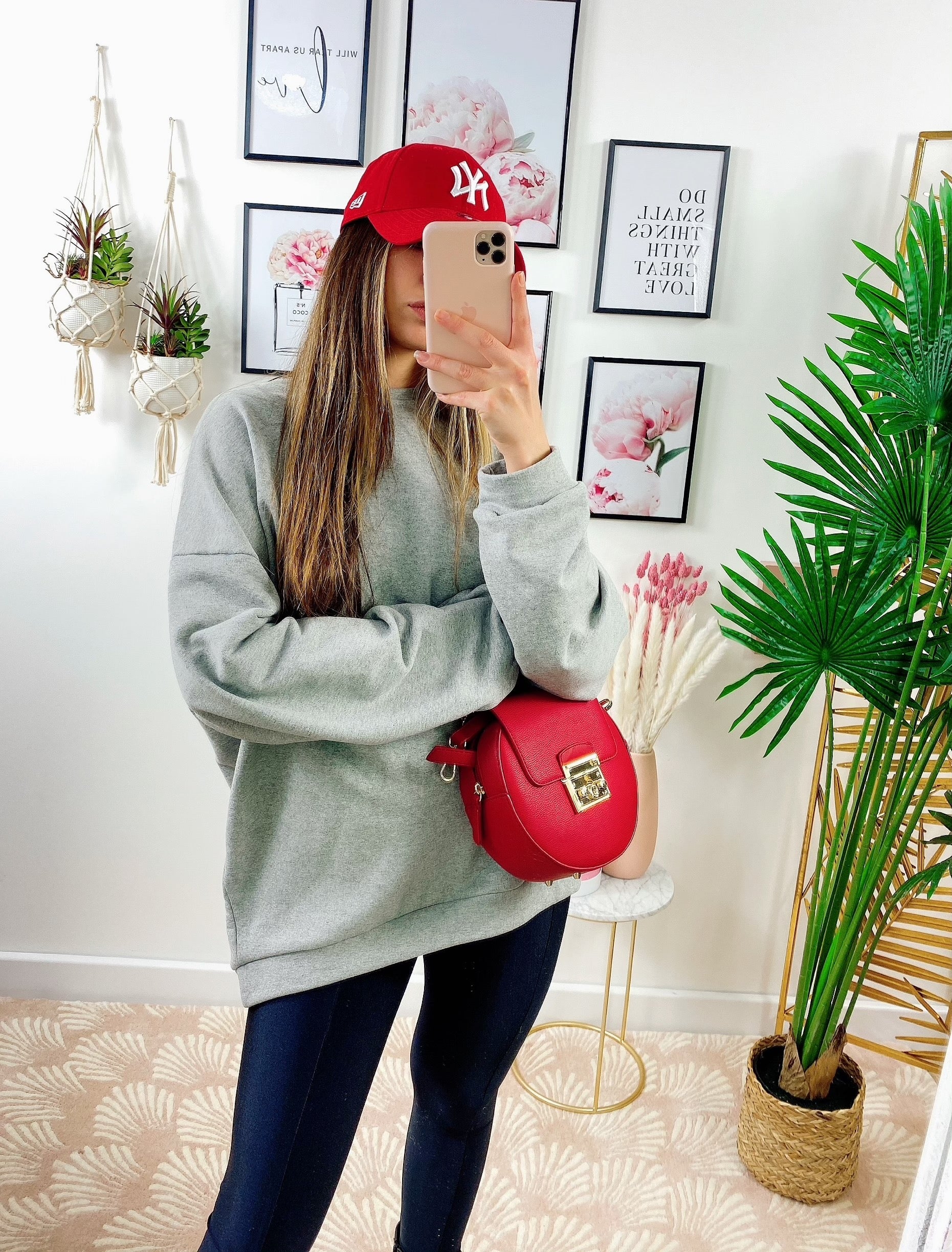 Maxi felpa easy grigia