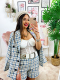 Completo Short e giacca pied de poule carta da zucchero