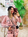 Abito con tasche e bottoni Rosa
