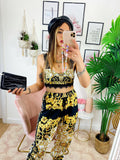 Completo Top e Pantalone etnico base Nera