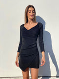 Abito glitter nero scollo a cuore