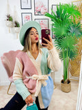 Cardigan Rainbow quality dettaglio celeste