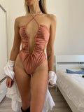 Body rosa con incrocio