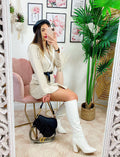 Abito Blazer con cintura beige