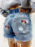 Levi’s Vintage stampa topolina e strappi bagno medio