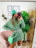 Maxi maglia a collo alto menta