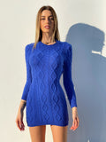 Abito a trecce schiena aperta blu elettrico
