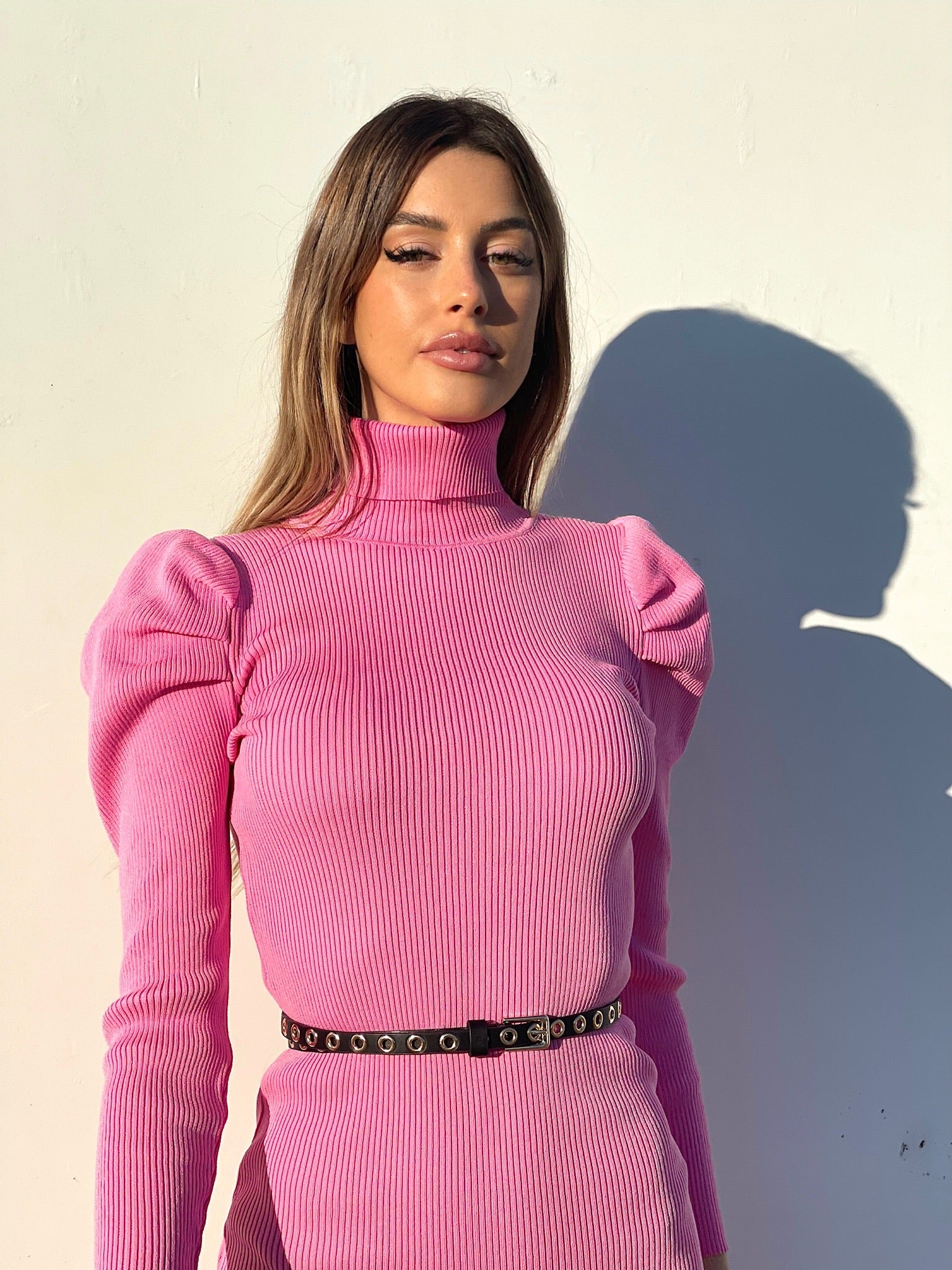 Abito in maglia rosa barbie