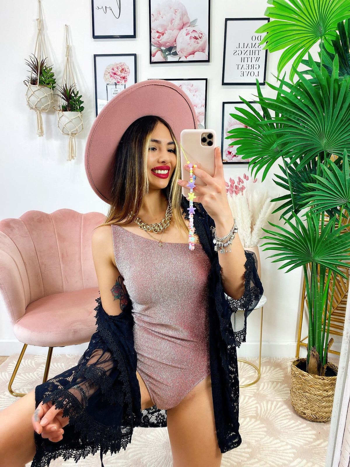 Pareo/kimono in pizzo corto