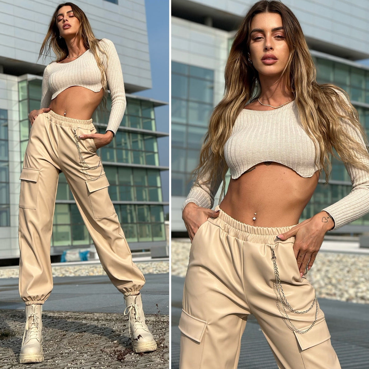 Top a onde beige