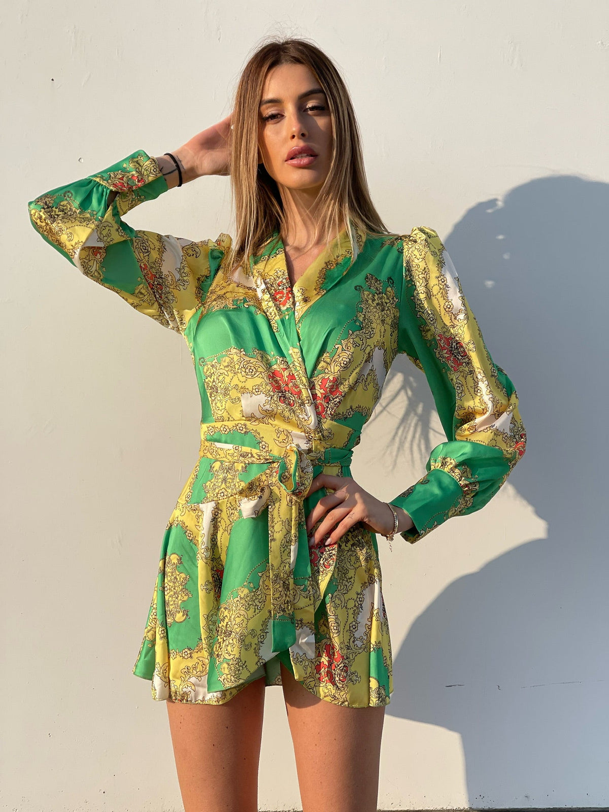 Abito etnico giallo e verde