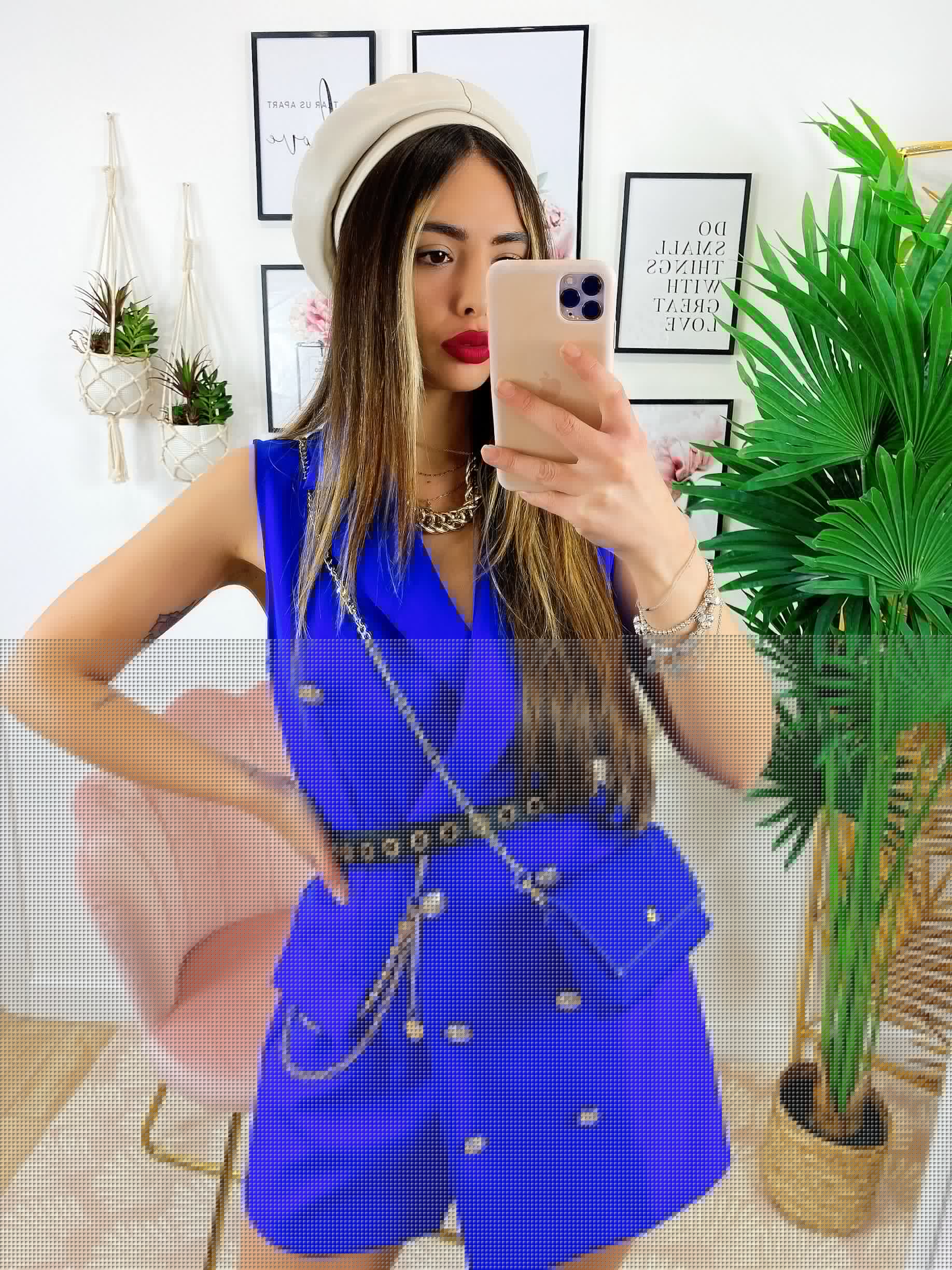 Tutina a Blazer con borsetta Blu
