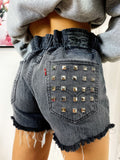 Short Levi’s Vintage con Borchie bagno grigio