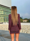 Giacca check Fuxia