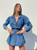 Abito in jeans con cintura