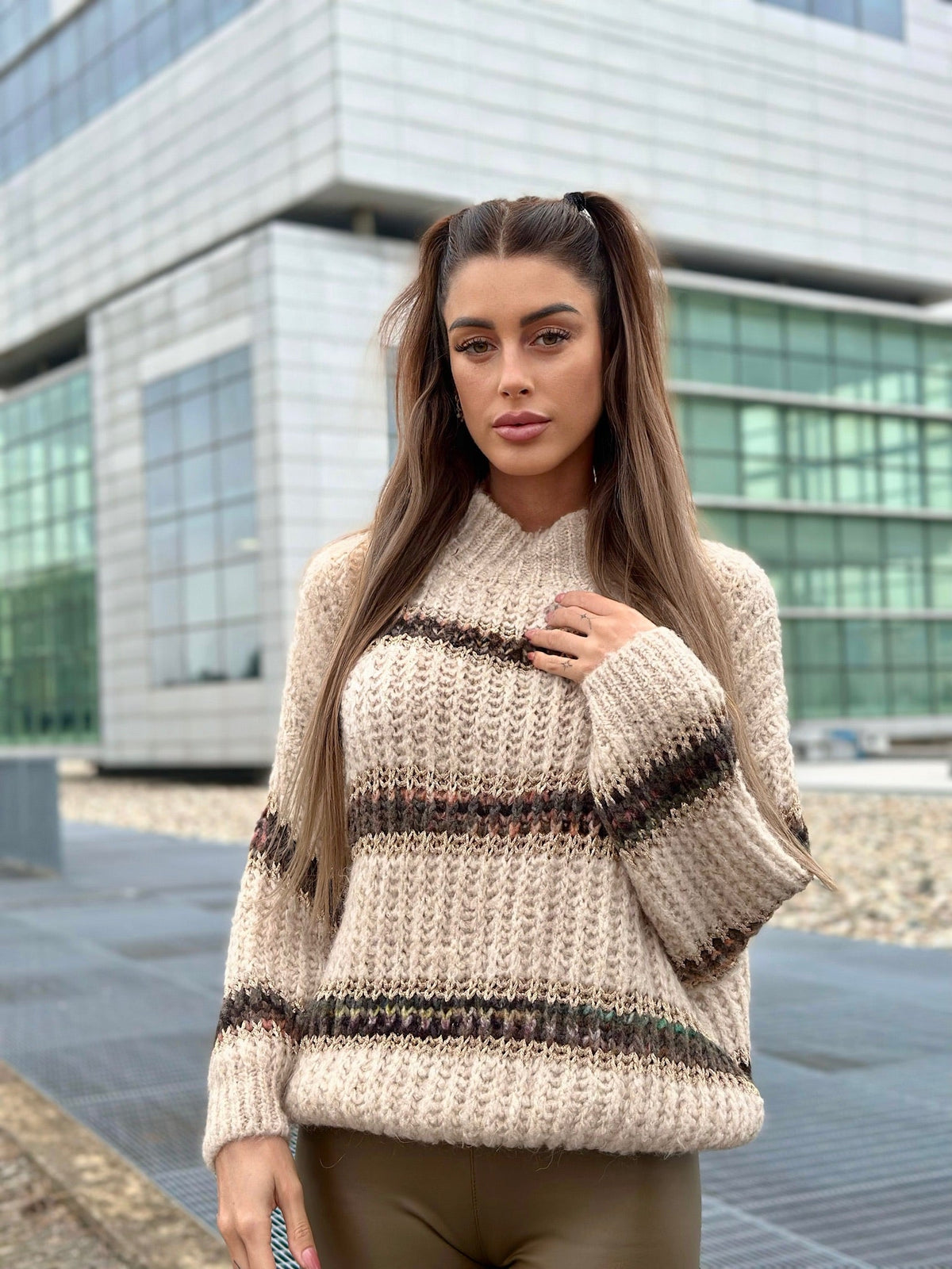 Maxi maglione con dettaglio lurex