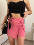Gonna pantalone lace rosa