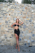 Bikini nero gioiello con gonna