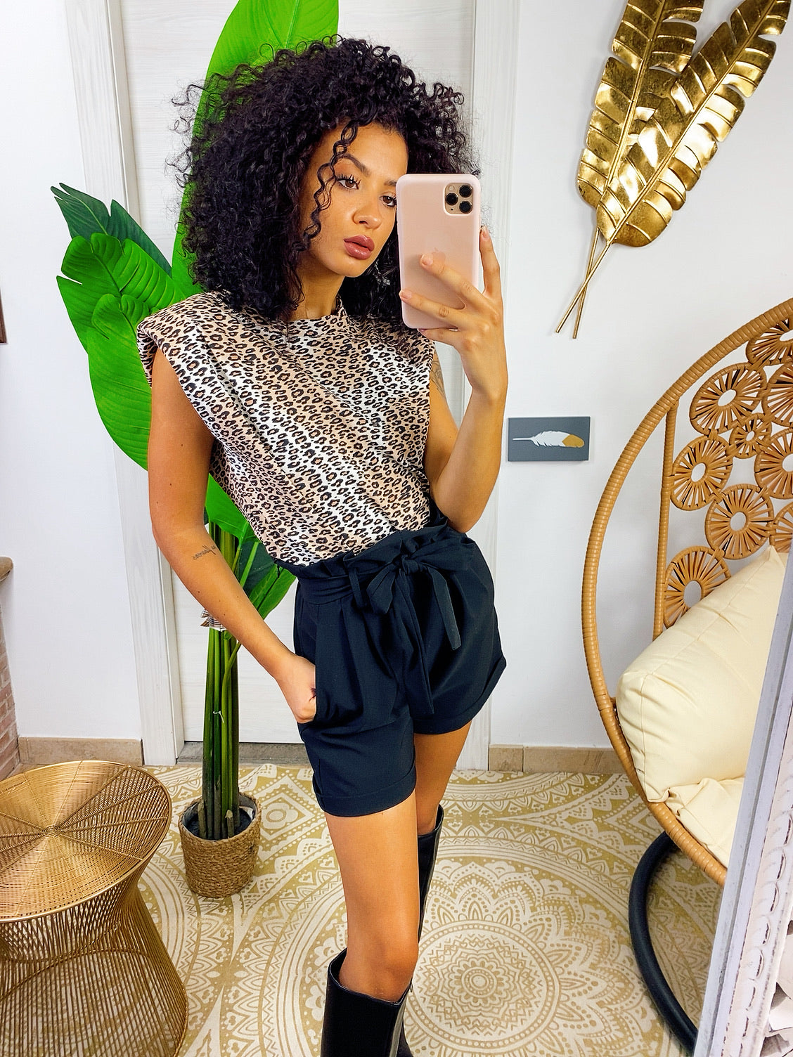 Maglia con spalline bombate Maculata trama piccola