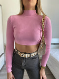 Maglioncino crop rosa