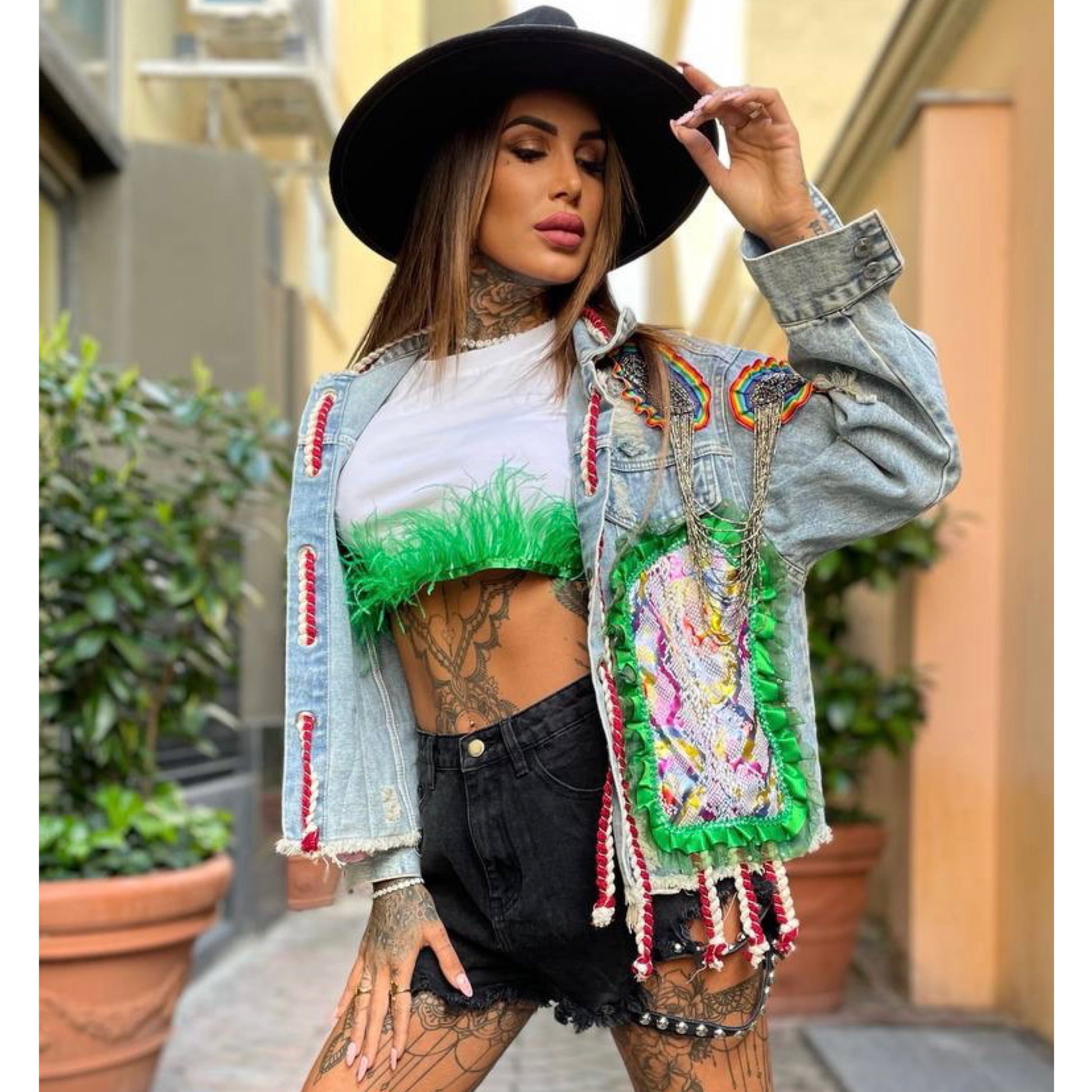 Giaccone di jeans pop