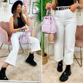 Pantalone a zampa bianco