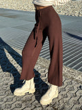 Pantalone di lana ampio marrone