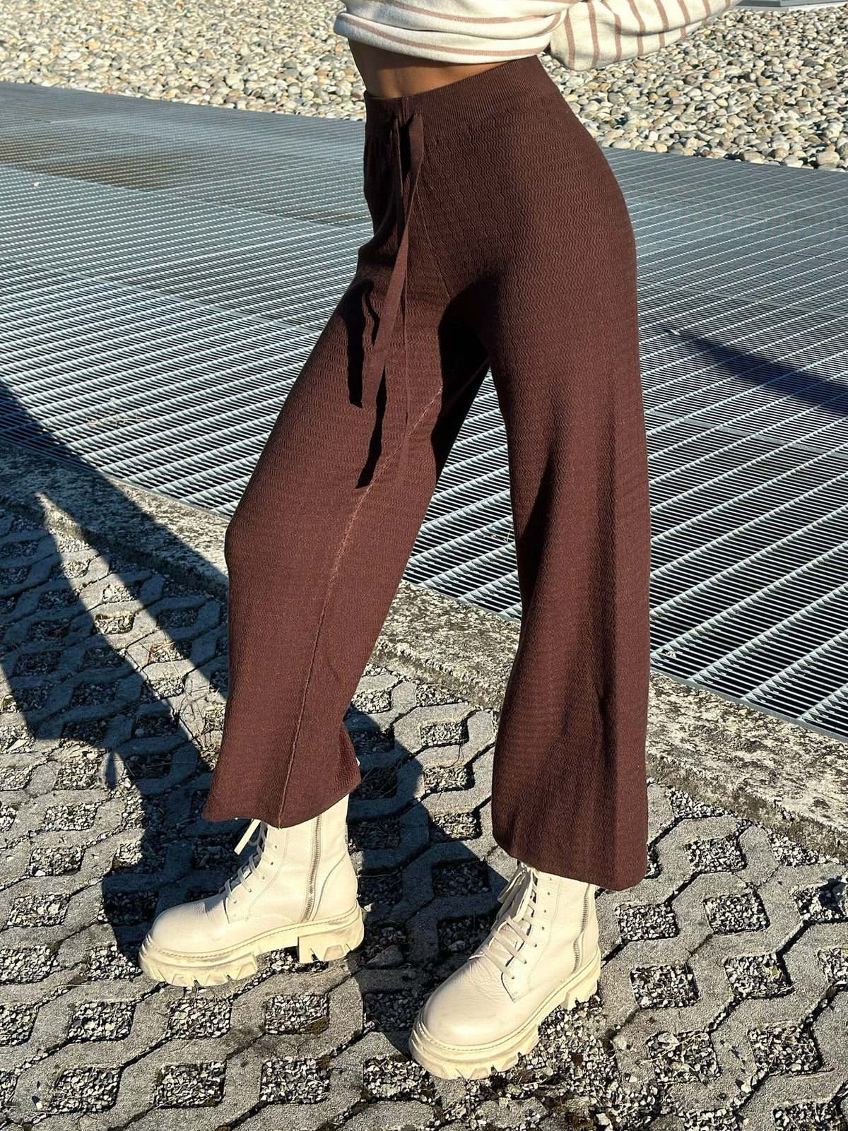 Pantalone di lana ampio marrone
