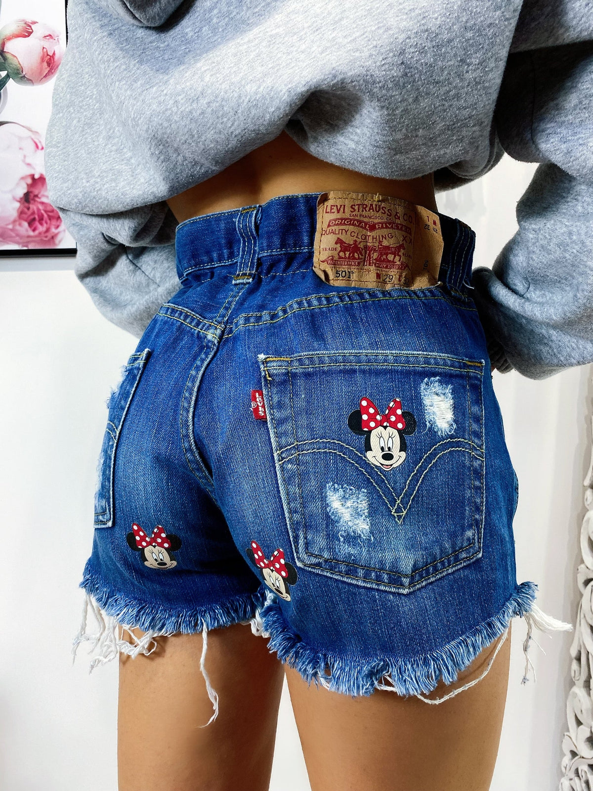 Short Levi’s Vintage stampa topolina con strappi