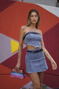 Bag in raffia con tracolla Fuxia