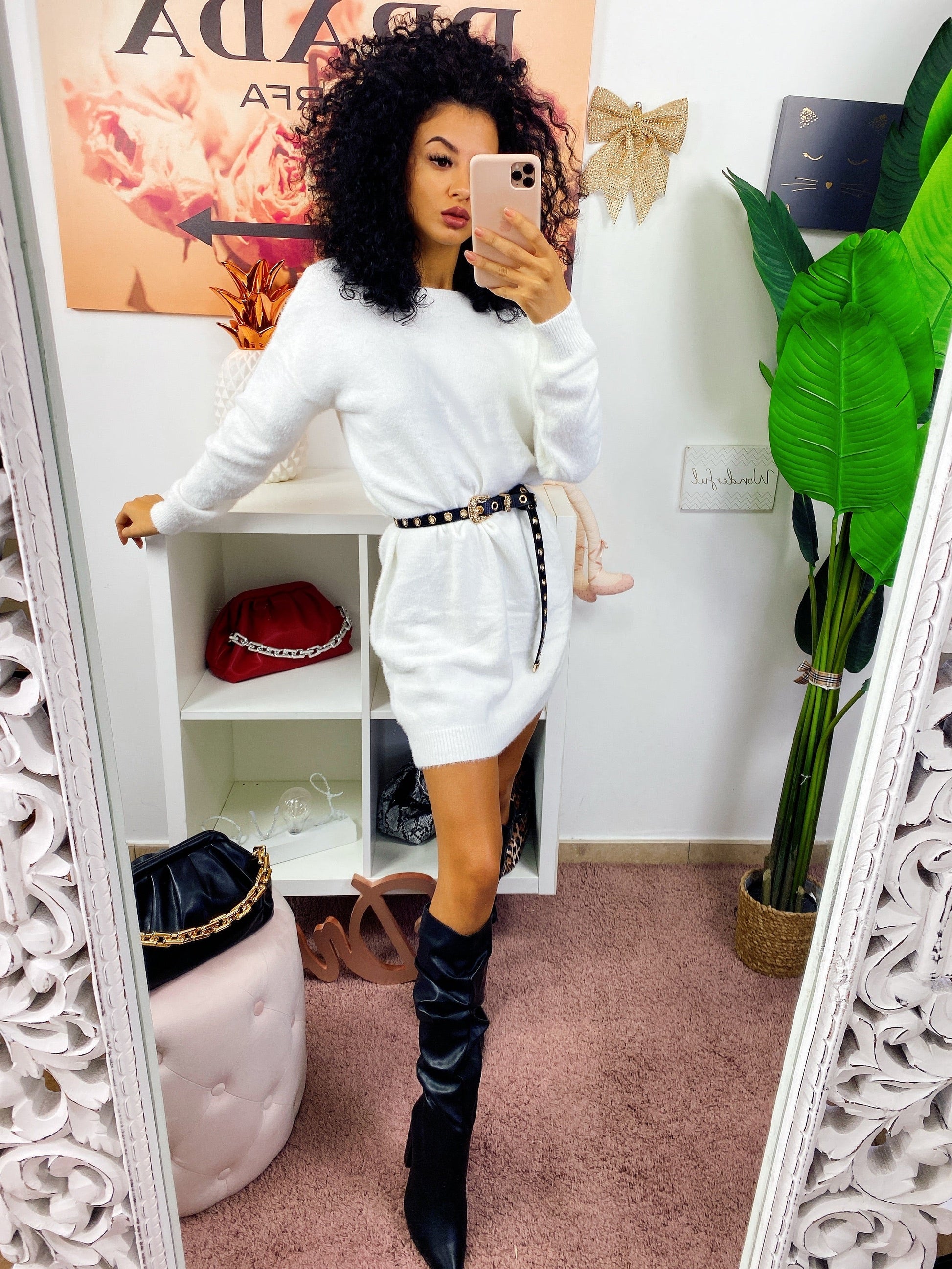 Abito in maglia Reversible bianco