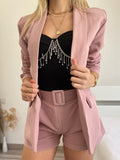 Completo giacca e Short cipria