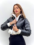 Bomber crop nero