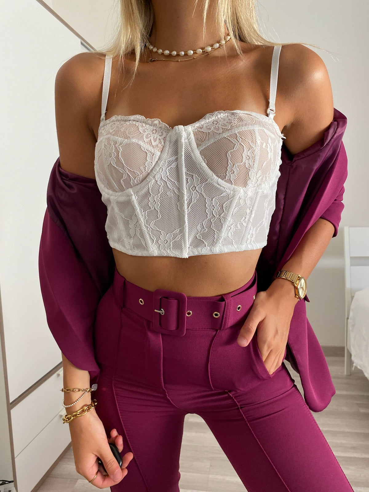 Top bianco in pizzo