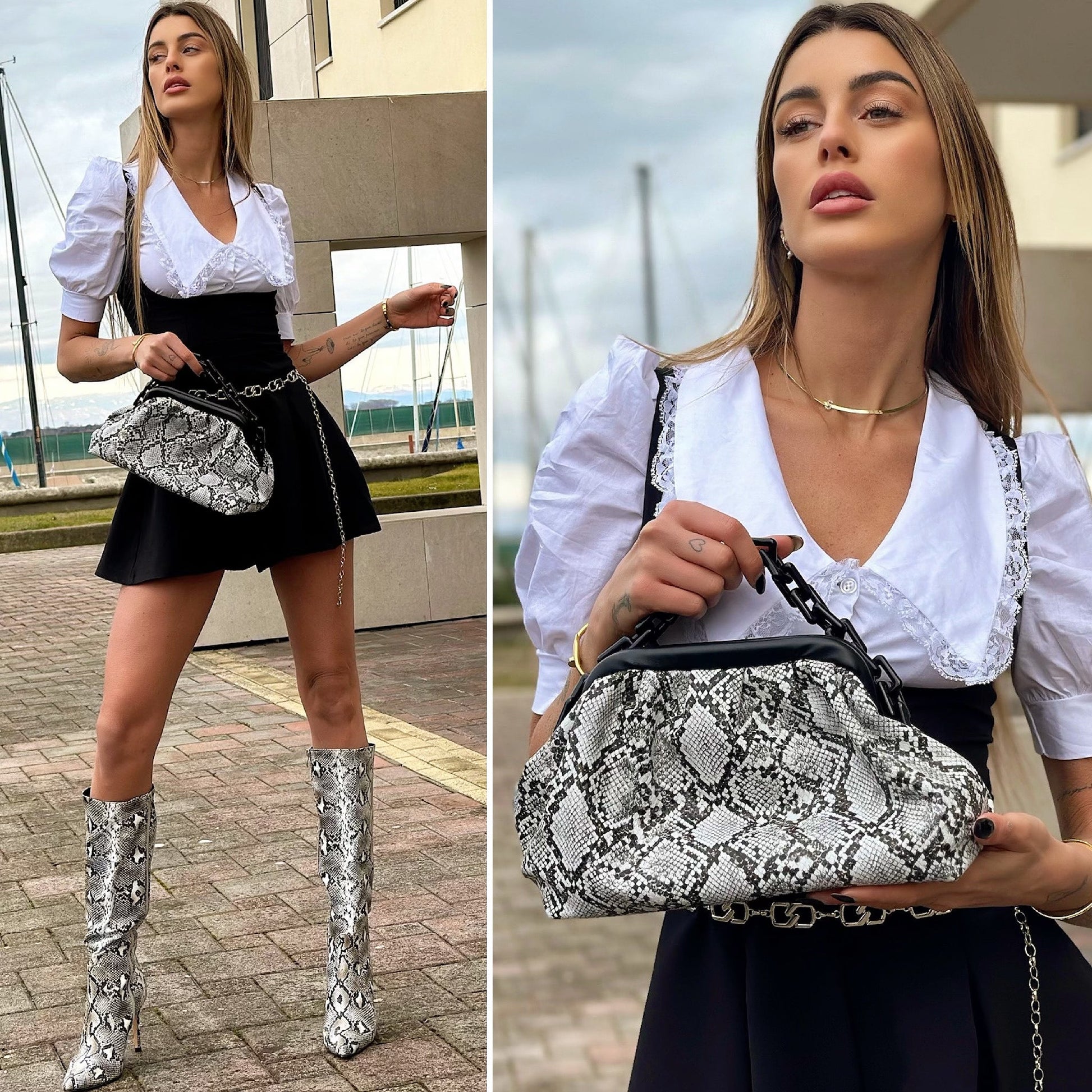 Pochette a mano con catena
