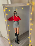 Gonna in tweed grigia