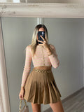 Maglioncino crop a righe nude