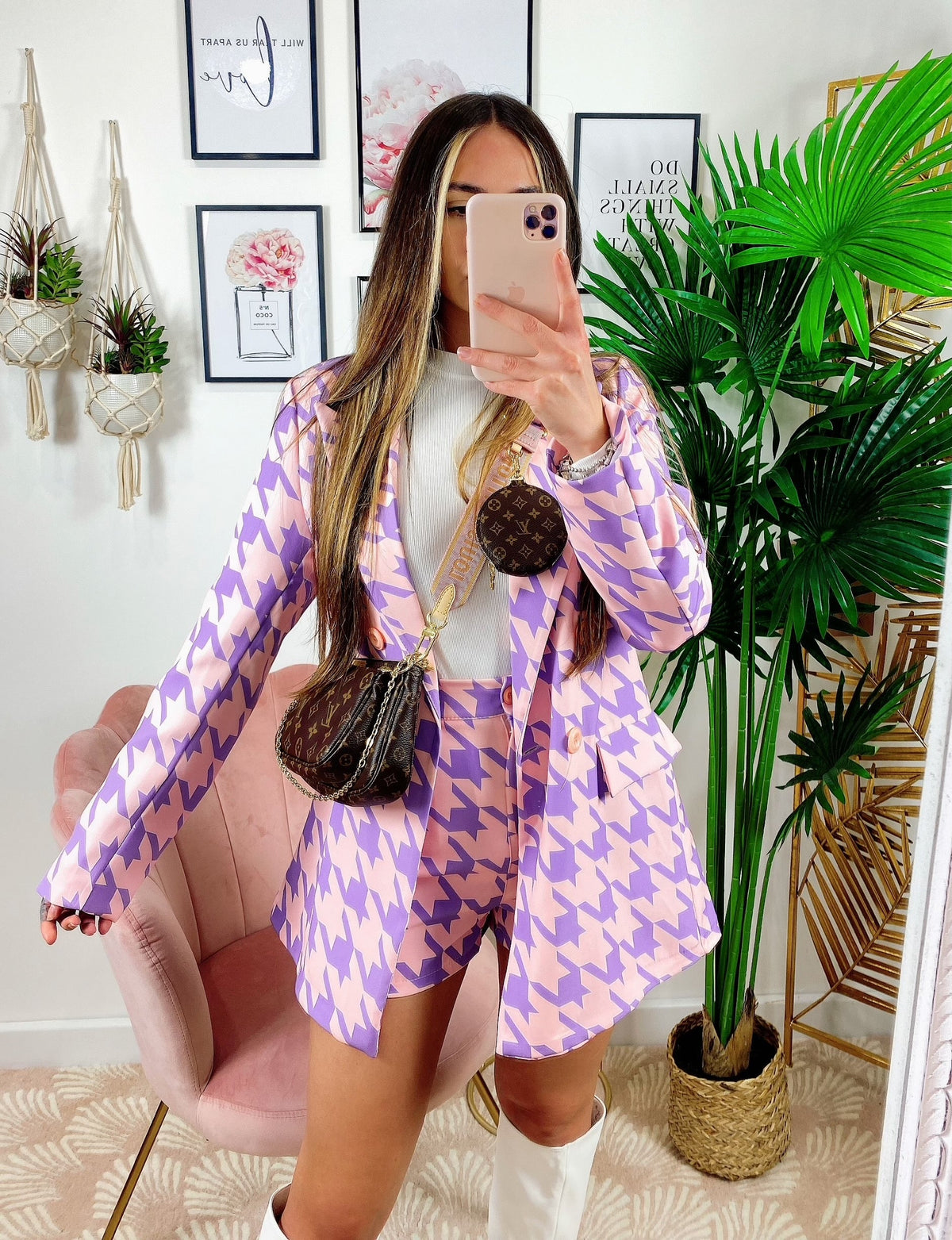 Completo giacca e Short pied de poule Lilla