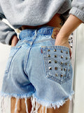 Short Levi’s Vintage bagno chiaro con borchie