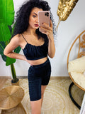 Completo Top e short con arricciatura