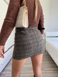 Gonna in tweed nero beige