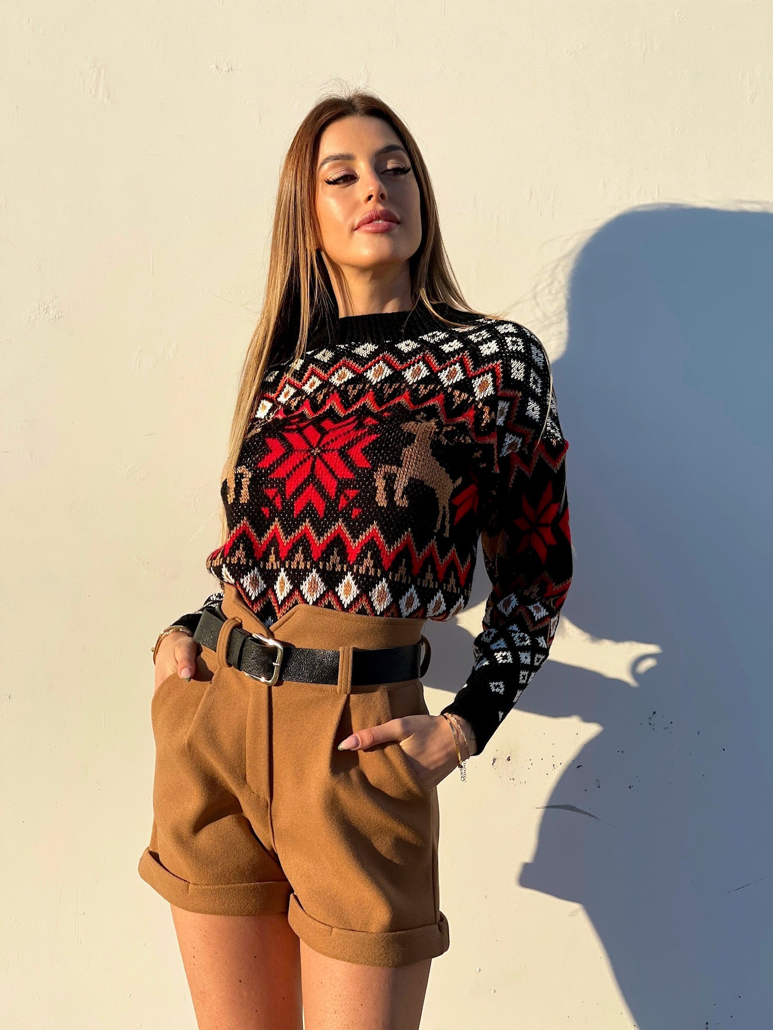 Maglioncino nero con renna