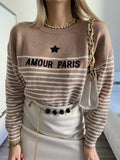 Maglione Amour Camel e panna