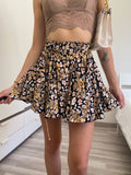 Gonna a ruota animalier nero nude