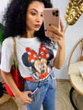 T-shirt con stampa topolina