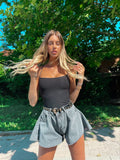 Short in jeans grigio