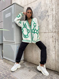 Cardigan influencer verde Top quality