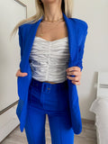 Completo giacca e pantalone blu elettrico